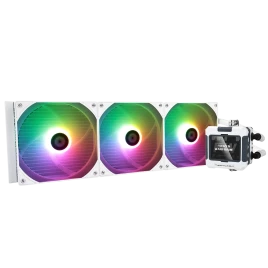 Водяное охлаждение для процессора/ Water Cooling System Thermalright Frozen Warframe 420 ARGB (420mm, LED, White, ARGB/ Fans: 3x140mm, 88.7CFM, 29.8dBA, 1750RPM/ Pump height 60mm, 23dBA, 3000RPM, Rad thickness 27mm/ S: 1851, 1700, 1200, 115X, 2011, 2066,