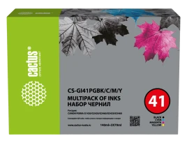 -/ Чернила Cactus CS-GI41PGBK/C/M/Y голубой/пурпурный/желтый/черный350мл для Canon PIXMA G1420/G2420/G2