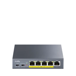 Коммутатор/ 5-Port 10/100/1000M PoE+ Switch 60W, 5 10/100/1000M ports with 4POE+ Ports Unmanaged Switch with UL power adapter IEEE802.3af / IEEE802.3at, Watchdog, 60W External