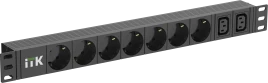PDU 7 розеток нем. ст. + 2 С13 1U каб. 2м нем. ст.