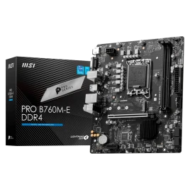 Материнская плата/ MB MSI INTEL B760 s1700, 2xDDR4(64GB), D-SUB/HDMI 1.4, 1xPCIe 4.0x16, 1xPCIe 3.0, 1xLAN, 4xSATA 6Gb/s, 1xM.2, 2xUSB 3.2, 4xUSB 2.0, 1xPS/2, mATX