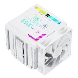 Кулер для процессора/ CPU Cooler Thermalright Peerless Assassin 140 Digital White (4-pin PWM, 165mm, Ni/Cu, 6x6mm, 1x120mm + 1x140mm, 82.CFM, 29.6dBA, 1850RPM, S: 1200, 1700, 1851, 115X, 2011, 2066, AM4, AM5, white)