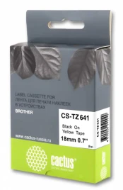-/ Картридж ленточный Cactus CS-TZ641 TZe-641 черный для Brother 1010/1280/1280VP/2700VP
