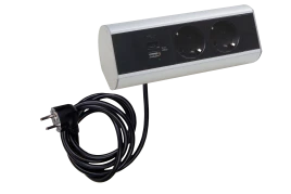 Donel Настольный розеточный блок Ovaledesign в сборе: 2х220V, USB Type A+C, кабель, тип: DDSBC