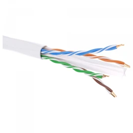 Кабель информационный U/UTP категория 6 4х2х23AWG(0,55мм) 305м (медь) нг(А)-LSLTx solid белый DKC