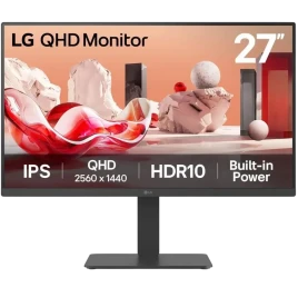 Монитор LG 27BA45QB-B 27"/ LG 27BA45QB-B 27'', 2560x1440, IPS, 178x178, 350nit, 75Hz, 5ms, 2HDMI/DP, noUSB-A, LTSP, IntPWR, 100x100VESA, Черный, 1y