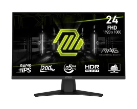 Монитор/ MAG 244F 23.8", 1920 x 1080,  Rapid IPS, 178x178, 200Hz, 1ms, HDMI, DP, 100x100VESA, 1y