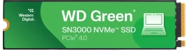 Твердотельные накопители/ WD SSD Green SN3000, 1000GB, M.2(22x80mm), NVMe, PCIe 4.0 x4, QLC, R/W 5000/4200MB/s, TBW 150, DWPD 0.1 (12 мес.)