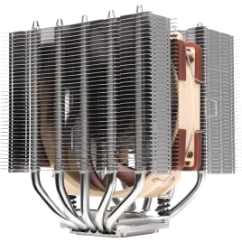 Кулер для процессора/ CPU Cooler Noctua NH-D12L (148W, 4-pin PWM, 145mm, Al/Cu, 5x6mm, 1x120mm, 60.1CFM, 22.6dBA, 2000RPM, S: 1851/1700/1200/115X, AM5/AM4, Beige/Brown)