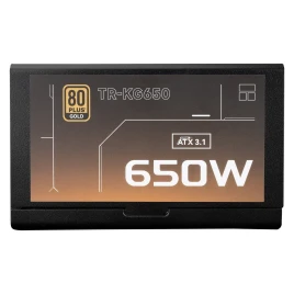 Блок питания 650W/ Power Supply Thermalright, 650W 80+ Gold (ATX, 3.1, Full modular, 1x24(20+4)pin, 2xCPU 8(4+4)pin, 2xPCIe*2 8(6+2)pin, 3xSATA3, 2xMOLEX4pin, Active, 120x120mm, 150x140x86mm, APFC, OVP, UVP, SCP, OCP, OTP, OPP, black)