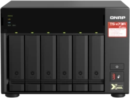 Сетевое хранилище без дисков/ SMB QNAP TS-673A-8G NAS, 6 trays 3,5"/2,5", 2x2,5 GbE BASE-T, 2 x M.2 NVMe 2280 slots, quad-core AMD Ryzen V1500B 2,2 GHz, 8 GB SO-DIMM DDR4 (1 x 8 GB) up to 64GB (2x32 GB)