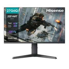 Монитор Hisense/ 27"/2560x1440, IPS, 16:9, матовый, 320Гц, время отклика 1мс, 320кд/м2, 1000:1, углы обзора 89 °(H)/89°(V), DisplayPort, HDMI*2, черный