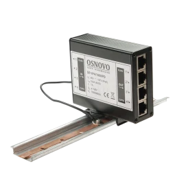 Грозозащита/ SP-IP4/1000PD Устройство грозозащиты для локальной вычислительной сети на 4 порта (скорость до 1000 Мбит/с) с защитой линий PoE (802.3 af/at/bt, методы A + B, контакты 1/2, 3/6, 4/5, 7/8) Двухступенчатая защита. Максимальное длительное рабоче