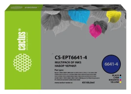 -/ Чернила Cactus CS-EPT6641-4 T664 многоцветный набор 4x100мл для Epson L100/L110/L120/L132/L200/L210/