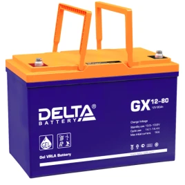 Батарея DELTA серия GX, GX 12-90, напряжение 12В, емкость 90Ач (разряд 10 часов),  макс. ток разряда (5 сек.) 800А, макс. ток заряда 18А, свинцово-кислотная типа GEL, клеммы под болт М6, ДxШxВ 306х169х210мм., вес 30кг., срок службы 15 лет./ Battery DELTA