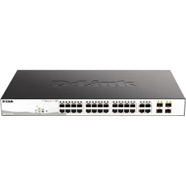 Коммутатор/ DGS-1210-28P/F5A Настраиваемый L2 PoE-коммутатор, 24x1000Base-T, 4хCombo 1000Base-T/SFP