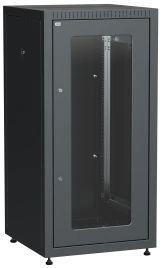 ITK LINEA E 18U 600х600мм стекл. пер. дв. задн. метал. чер.