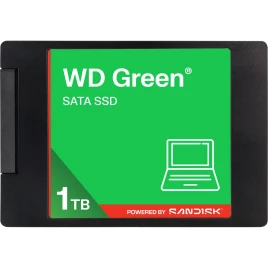 Твердотельный накопитель/ WD SSD Green, 1.0TB, 2.5" 7mm, SATA3, QLC, R/W 545/385MB/s, IOPs н.д./н.д., TBW н.д., DWPD н.д. (12 мес.)