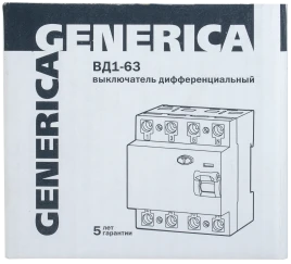 УЗО ВД1-63 4Р 25А 30мА GENERICA