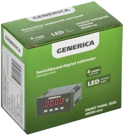 Вольтметр цифр. щит. 1-ф. DO RS-485 48х96 LED GENERICA
