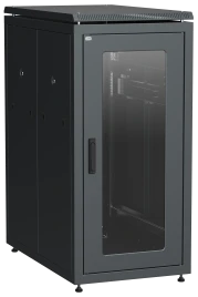 ITK Шкаф сетевой 19" LINEA N 24U 600х1000 мм стеклянная передняя дверь, задняя перфорированная черный