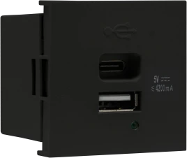 Donel USB зарядное устройство, 4.2A , Type A + C, 2 мод., черн. матовая (45х45мм)