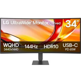 Монитор LG UltraWide 34'' 34U640B-B/ LG UltraWide 34U640B-B 34'' Curved 3440x1440, VA, 178x178, 300nit, 144Hz, 5ms, 2HDMI/DP, 1USB-C, 2USB-A, LT, ExtPWR, 100x100VESA, Черный, 1y