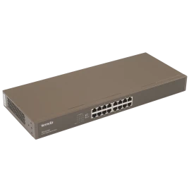 Коммутатор/ Tenda TEG1016G Коммутатор неуправляемый, 16 портов, 16x1 Гбит/с, установка в стойку, металлический корпус