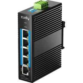 Промышленный коммутатор/ 5-Port 10/100M Aluminum Industrial PoE+ Switch, 4 10/100M Ports, 1 10/100M Uplink Ports, 802.3at/af, Din-rail design, Power supply: DC 9.6~57V, work temperature:-40°C-75°C, Power Adapter Not Included