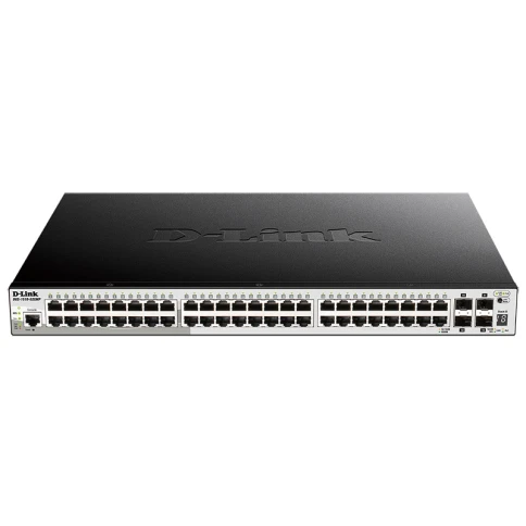 Коммутатор/ Управляемый L2+ стекируемый PoE-коммутатор, 48x1000Base-T PoE, 4x10GBase-X SFP+, PoE-бюджет 370 Вт (740 Вт с DPS-700), CLI, консольный порт RJ-45, RPS фото 2