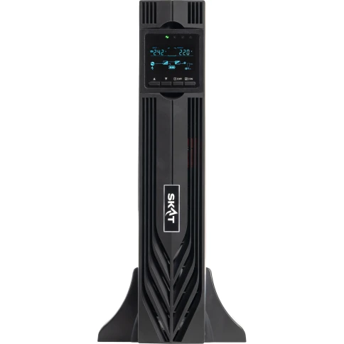 8772 ИБП SKAT-UPS 3000-RACK-ON-6X9 P3 3000ВА/3000 Вт, 2U, On-Line, синус, встр. АКБ 72В (6x9Ач), 2хSchuko+1xC19, USB, RS232, RS485, параллельный порт, слот для карт (SNMP, реле), EPO, ШхГхВ 440х605х88, масса 30.4 кг фото 2