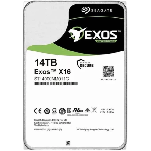 Жесткий диск/ HDD Seagate SAS 14Tb Exos X16 12Gb/s 7200 256Mb 4Kn 1 year warranty (replacement ST14000NM002G, ST14000NM004J, WUH721414AL5204, MG07SCA14TE, MG09SCA14TE) фото 1