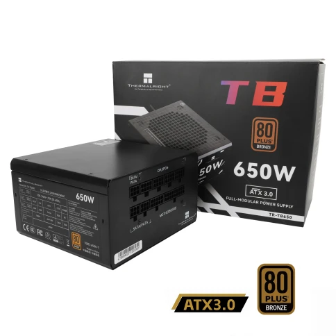 Блок питания 650W/ Power Supply Thermalright, 650W 80+ Bronze (ATX, 3.0, Full modular, 1x24(20+4)pin, 2xCPU 8(4+4)pin, 4xPCIe*2 8(6+2)pin, 3xSATA3, 3xMOLEX4pin, Active, 120x120mm, 150x140x86mm, APFC, black) фото 5