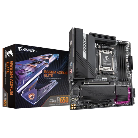 Материнская плата/ MB GIGABYTE AMD B650 sAM5, 4xDDR5(192GB), HDMI 2.1/DP, 2xPCIe 4.0x16, 1xLAN (2.5GbE), 4xSATA 6Gb/s, 2xM.2, 1xUSB-C, 7xUSB 3.2, 4xUSB 2.0, mATX фото 1