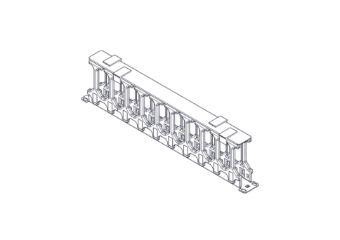 Horizontal cable organizer Systeme Electric, Excelente series, 1U, plastic fingers, with cover фото 1
