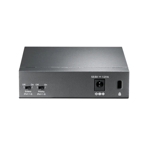 Коммутатор/ 5-Port 10/100Mbps Desktop Switch with 4-Port PoE, 5 10/100Mbps RJ45 ports including 4 PoE ports, 58W PoE Power supply, steel case фото 3