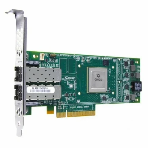 Qlogic QLE2672-CK PCIe 3.0, x8, 2-ports, 16GFC, SR-Optic, трансиверы установлены, LP+FH brackets, OEM фото 4