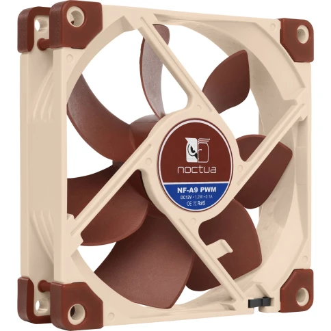 Кулер для корпуса/ Case Cooler Noctua NF-A9 PWM (92x92x25mm, 4-pin PWM, 46.44CFM, 22.8dBA, 2000RPM, Beige/Brown) фото 2