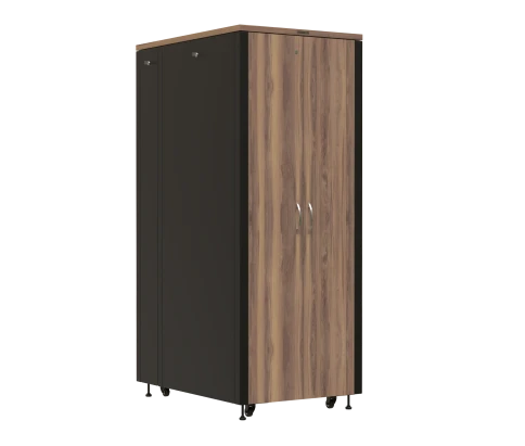 Шкаф напольный 19 дюймовый звукоизолирующий, 38U, 1950х750х1134 мм (ВхШхГ), полезная глубина 800 мм, отводимое тепло 3.6 кВт, блок управление вентиляторами, PDU 6xC13+2хShuko, подключение IEC60320 C14, черный RAL9005 фото 1
