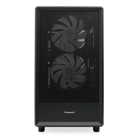 Корпус без блока питания/ Case HSPD M310, Mesh Mini-tower, Black, TG, 0.4 SPCC, 3x120mm ARGB (Orbis F1) mATX, mITX 180/280/160mm 1x2.5", 1x3.5", 4xPCI 2xUSB-A 3.0 452x277x418mm фото 4