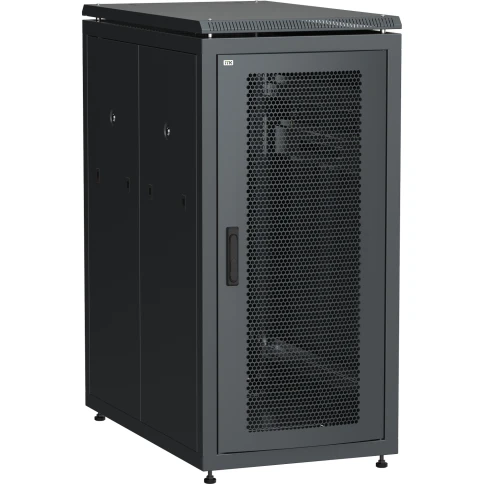 Шкаф сетевой 19" LINEA N 24U 600х1000 мм перфорированные двери черный фото 1