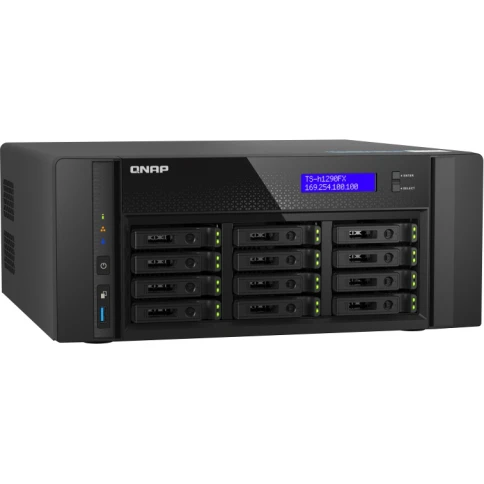 Сетевое хранилище без дисков/ Enterprise QNAP TS-h1290FX-7302P-128G12-Bay NAS(2.5 SATA/SSD U.2 NVMe w/o HDD), AMD EPYC 7302P 3.0 GHz (3.3 GHz), 128 GB DDR4 ECC, 2x2.5GbE LAN, 2 x 25GbE SFP28 port фото 4