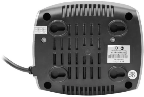 Стабилизатор POWERMAN AVS 1000C, ступенчатый регулятор, 1000ВА/500Вт, 150-280В, максимальный входной ток 8А, 2 евророзетки, IP-20, напольный,  151мм х 126мм х 123мм, 2 кг./ Stabilizer POWERMAN AVS 1000C, step-type regulator, 1000VA / 500W, 150-280V, the m фото 3