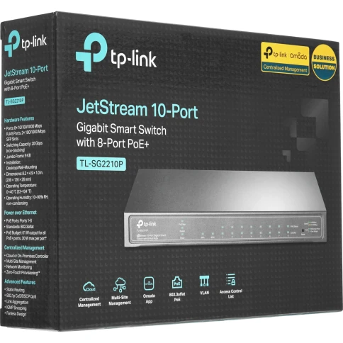 Коммутатор/ 8-port gigabit Smart PoE+ Switch with 2 SFP uplink ports,desktop mount, 8 802.3af/at compliant PoE+ ports, 2 SFP uplink ports, 58W PoE budget, L2 switch features фото 7