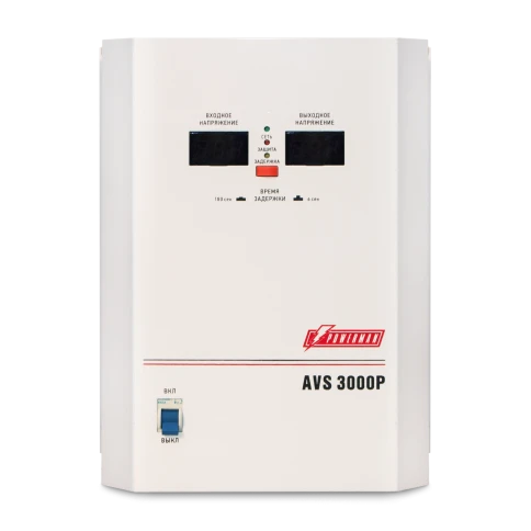 Стабилизатор POWERMAN AVS 3000P, ступенчатый регулятор, цифровые индикаторы уровней напряжения, 3000ВА, 110-260В, максимальный входной ток 20А, клеммная колодка, IP-20, навесной,   260мм х 220мм х 130мм, 7.2 кг./ Stabilizer POWERMAN AVS 3000P, step-type r фото 2