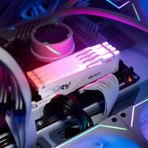 Память оперативная/ Kingston 16GB 5600MT/s DDR5 CL40 DIMM FURY Beast White RGB XMP фото 7