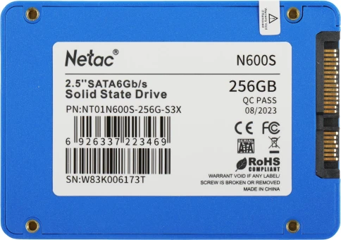 Накопитель SSD Netac SATA-III 256GB NT01N600S-256G-S3X N600S 2.5" фото 1