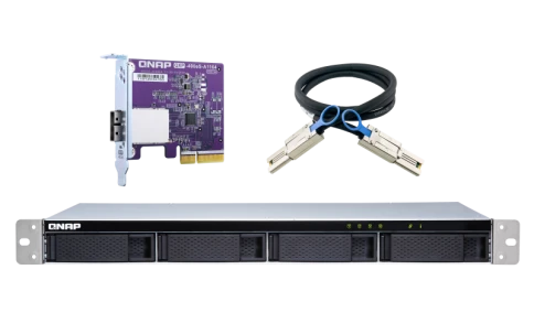 Полка расширения сетевого хранилища без дисков/ SMB QNAP TL-R400S SATA 6GB/s JBOD storage enclosure, 4-tray 3,5"/2,5" w/o HDD, 1 x SFF-8088, 1 PSU. Rackmount. W/o rail kit RAIL-B02 фото 5