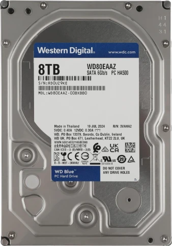 Жесткий диск WD SATA-III 8TB WD80EAAZ Desktop Blue (5640rpm) 256Mb 3.5" [WD80EAAZ] фото 1