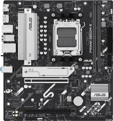 Материнская плата Asus PRIME B850M-K SocketAM5 AMD B850 2xDDR5 mATX AC`97 8ch(7.1) 2.5Gg RAID+HDMI+DP фото 2